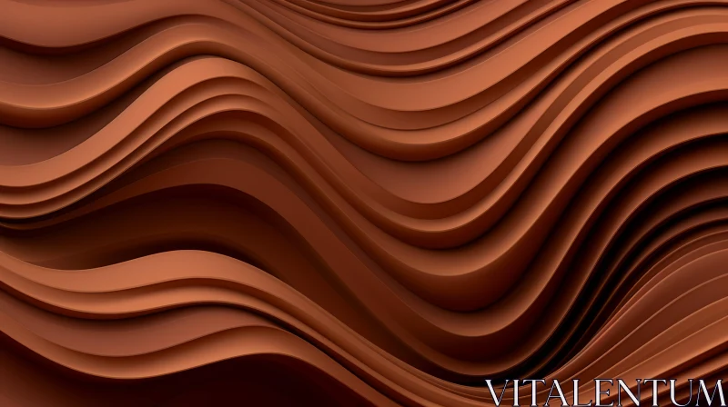 3D Wavy Surface - Abstract Metal Texture Design AI Image