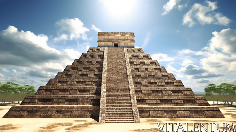 Chichen Itza Pyramids: A Captivating 3D Rendering AI Image
