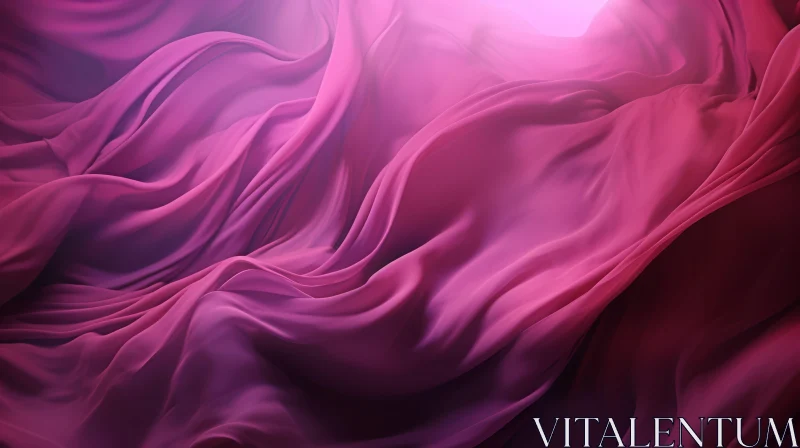 Exquisite Pink Silk Cloth 3D Rendering AI Image