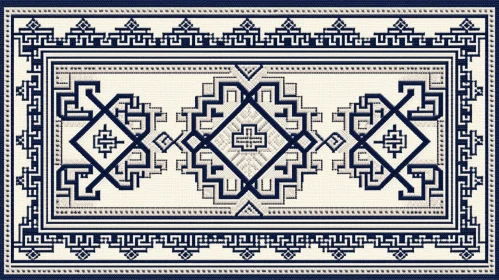 Captivating Blue and White Design in Native American Style