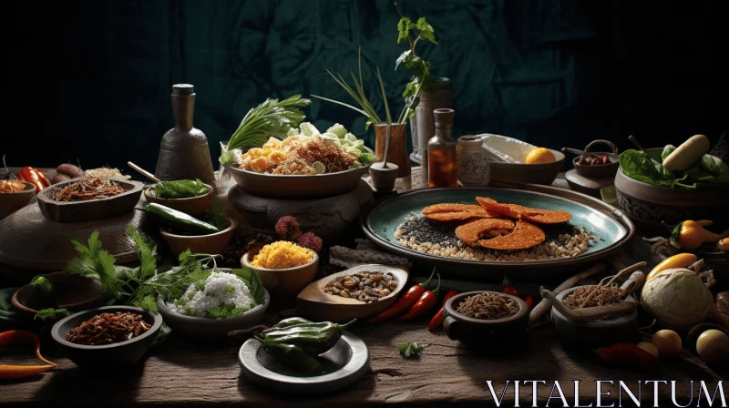 Captivating Dish of Vegetables and Spices | Realistic Genre Scenes AI Image