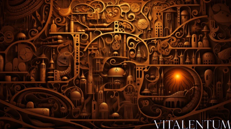 Intricate Steampunk Artwork with Mechanical Elements AI Image