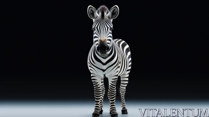 Stunning Zebra Portrait - Reflective Black and White Stripes AI Image