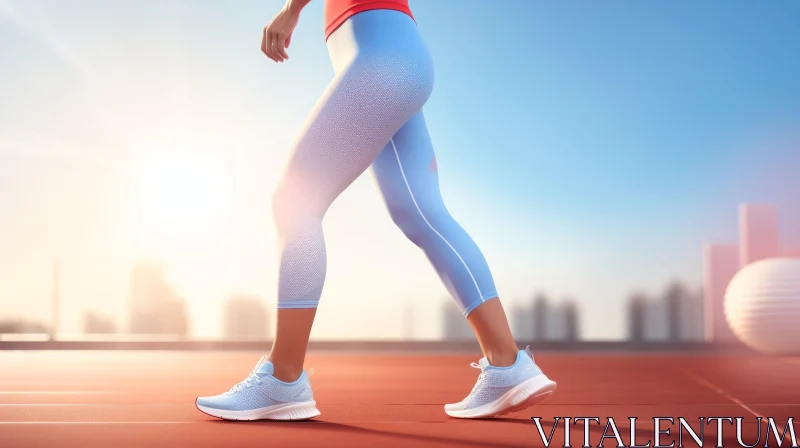 Active Lifestyle: Woman in Sportswear on Running Track AI Image