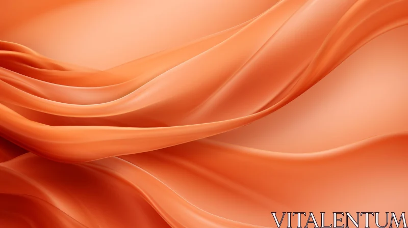 AI ART Elegant Orange Silk Waves | 3D Render