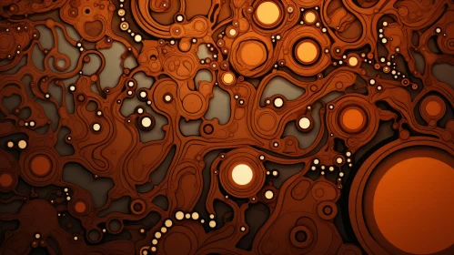 Intricate Organic Pattern on Dark Brown Background