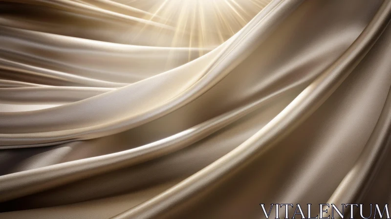 Luxurious Gold Silk Fabric - Opulent Drapery AI Image