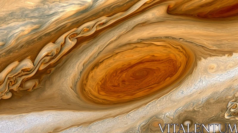 Jupiter's Enigmatic Surface and Great Red Spot AI Image