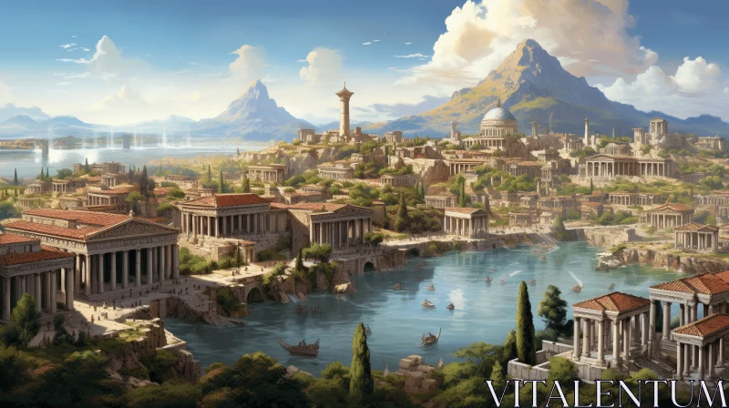 Ancient Greek City: A Captivating Adventure Pulp Image AI Image