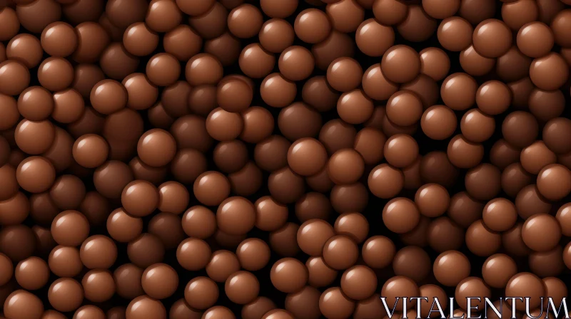 AI ART Chocolate Balls Seamless Pattern - Brown Glossy Texture
