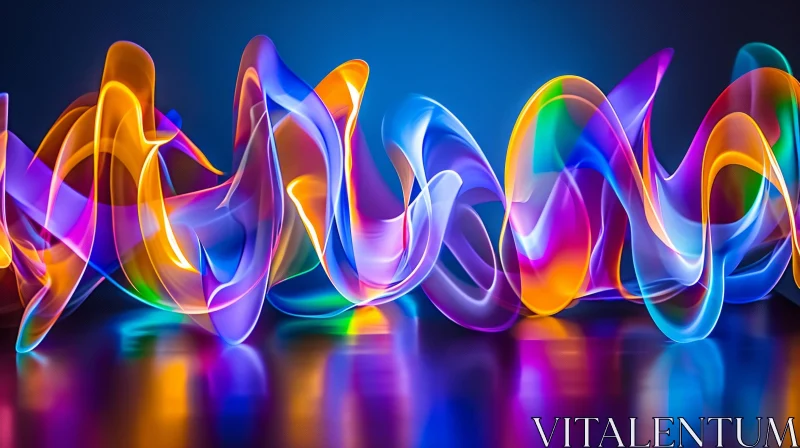Colorful Curved Lines Abstract Background AI Image