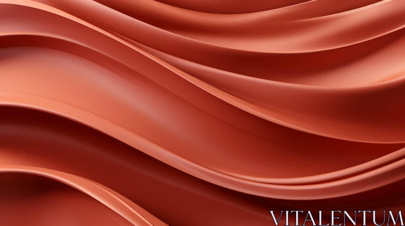 Fluidity in Reddish Brown: 3D Render Wavy Surface Art AI Image