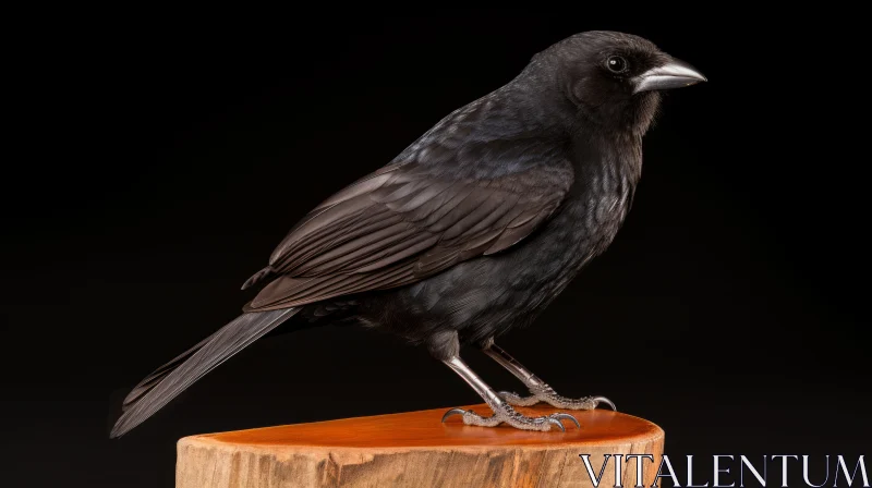 Blackbird on Wood - Nature's Beauty Captured AI Image