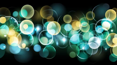 Dark Blue Glowing Circles Abstract Background