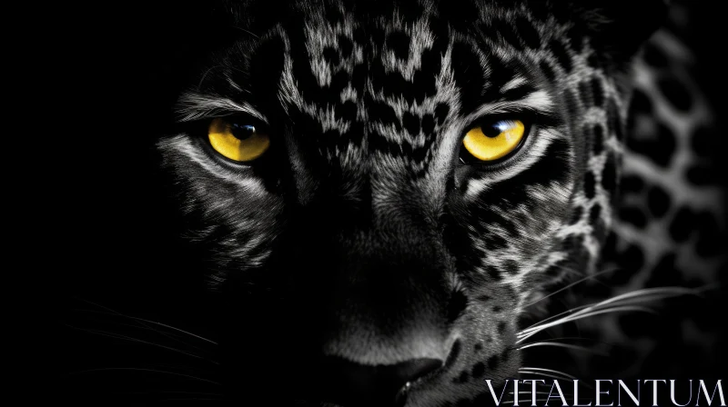 Intense Black Panther Close-Up AI Image