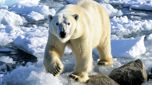 Majestic Polar Bear on Ice - Wildlife Photography