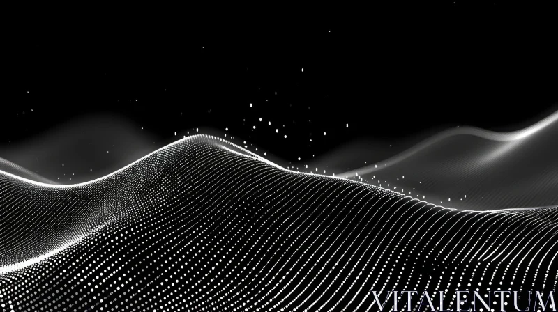 Monochrome Wave Pattern Abstract Background AI Image