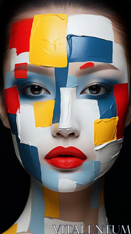 Vibrant Abstract Makeup Portrait of a Young Woman