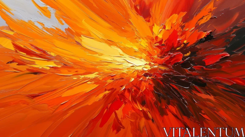 Vivid Abstract Oil Painting on Canvas AI Image