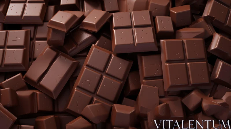 Delicious Milk Chocolate Bars Close-Up AI Image