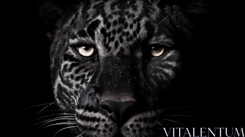 Intense Black Panther Close-up Image AI Image