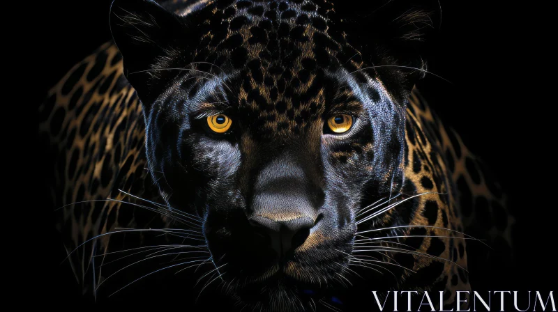 Intense Black Panther Close-Up AI Image