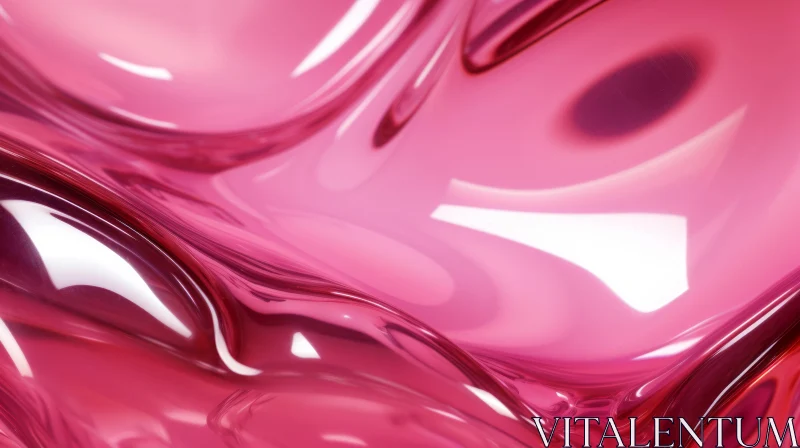 Pink Glass Surface with Reflective Ripples AI Image