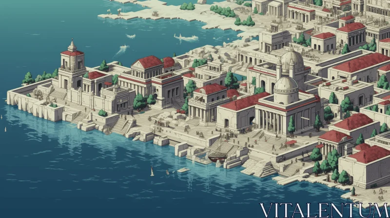 Hyper-Detailed Greek City Illustration | Architecture/Design AI Image