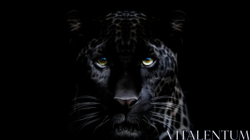 Majestic Black Panther Close-Up AI Image