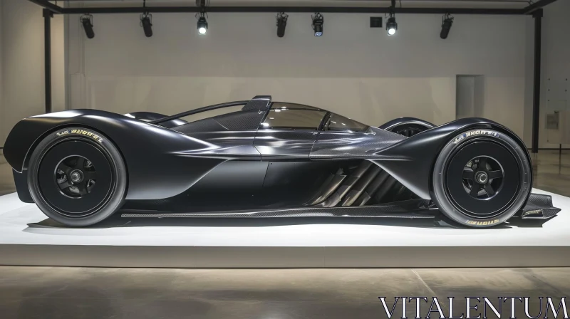 AI ART Black Supercar with Carbon Fiber Design in White Room