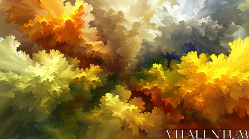 Intricate Fractal Forest Pattern - Vibrant Autumn Colors AI Image