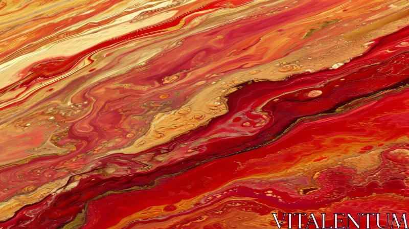 Vivid Red and Yellow Abstract Painting - Acrylic Artwork AI Image