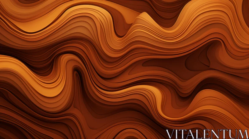 Warm Brown and Orange Abstract Wavy Pattern Background AI Image