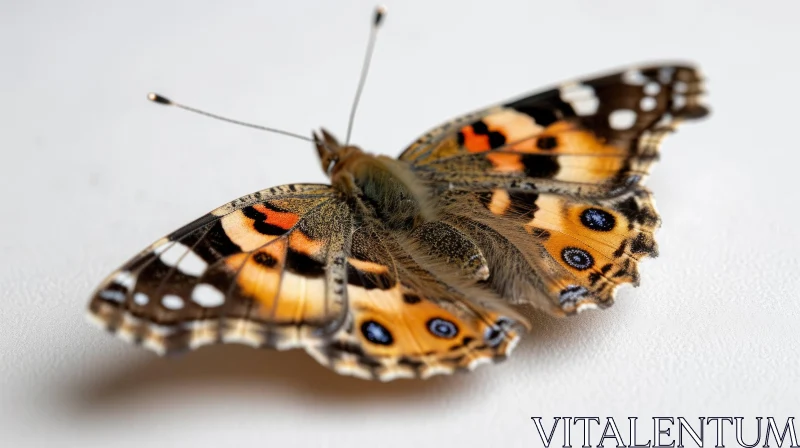 Detailed Painted Lady Butterfly Close-Up AI Image