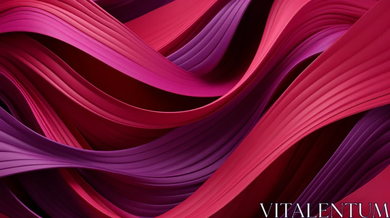 Futuristic Pink and Purple Wavy Surface 3D Render AI Image