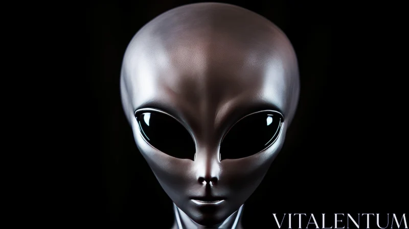 Grey Alien Head 3D Rendering AI Image