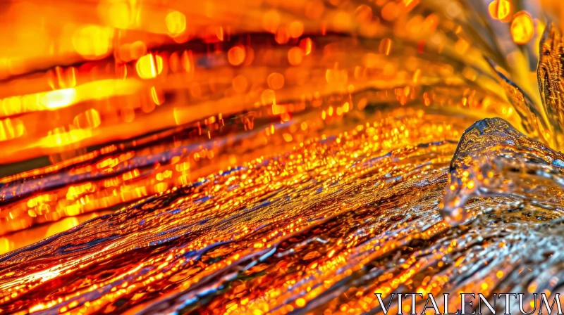 Shimmering Liquid Waves: Abstract Close-Up Photography AI Image