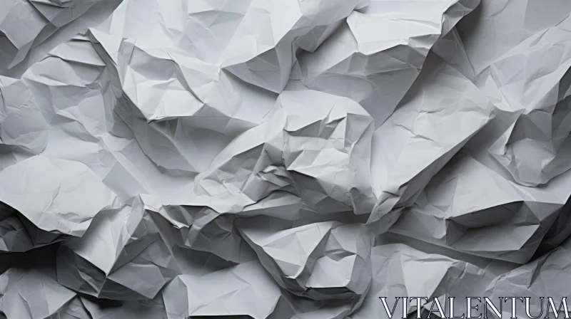 Crumpled White Paper Abstract Texture AI Image