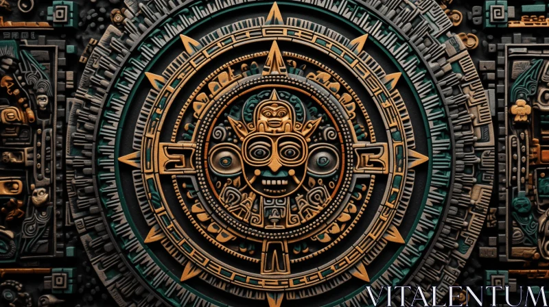 Intricate Aztec Wallpaper Design | Symbolic Iconography | Hyper-Detail AI Image