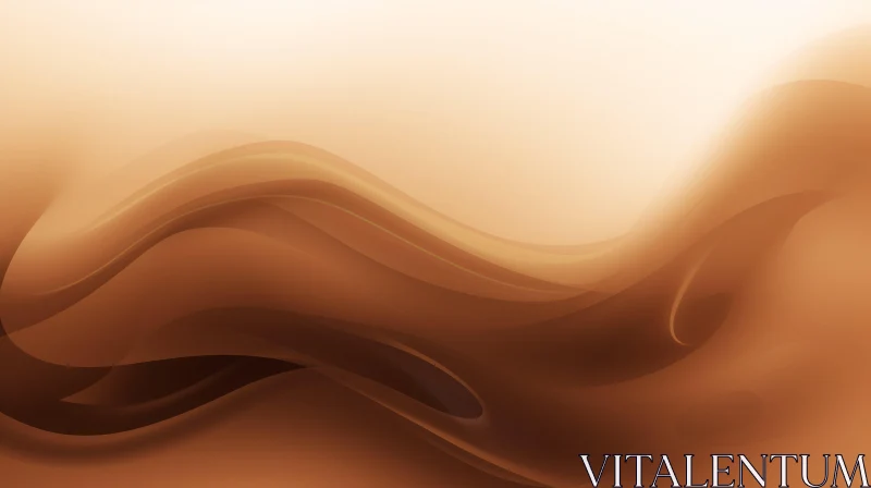 Brown and White Abstract Waves Background AI Image