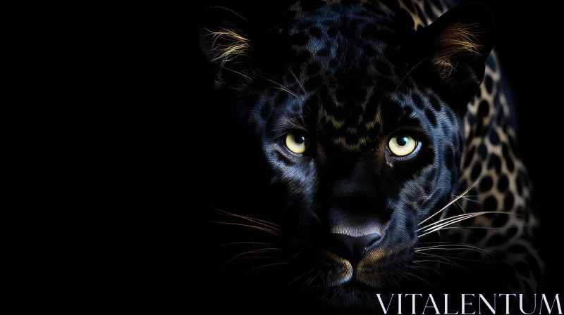 Intense Black Panther Close-up - Wildlife Photography AI Image