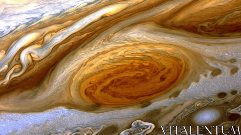 Majestic View: Planet Jupiter's Turbulent Atmosphere AI Image