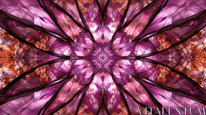 Symmetrical Pink and Purple Flower Petals AI Image