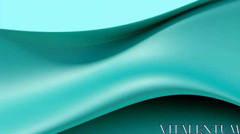 Turquoise 3D Rendering with Gradient - Abstract Minimalist Art AI Image