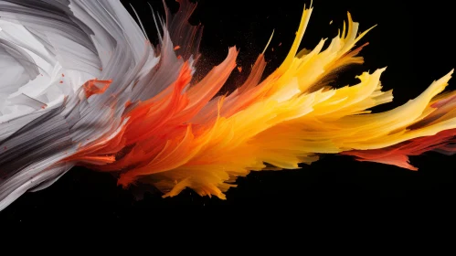 Vibrant Abstract Painting with Burst of Colors
