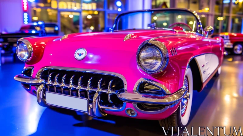Pink 1957 Chevrolet Corvette Convertible - Classic Car Showcase AI Image