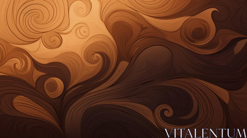 Coffee-Colored Wavy Pattern Background | Warmth & Richness AI Image