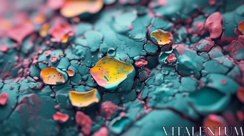 Colorful Texture Surface with Cracks - Abstract Art AI Image