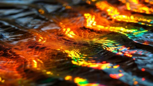 Colorful Water Reflections Close-Up