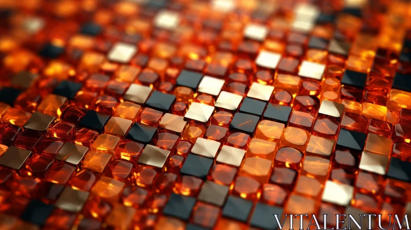 Glossy Cubes 3D Rendering - Futuristic Abstract Surface AI Image